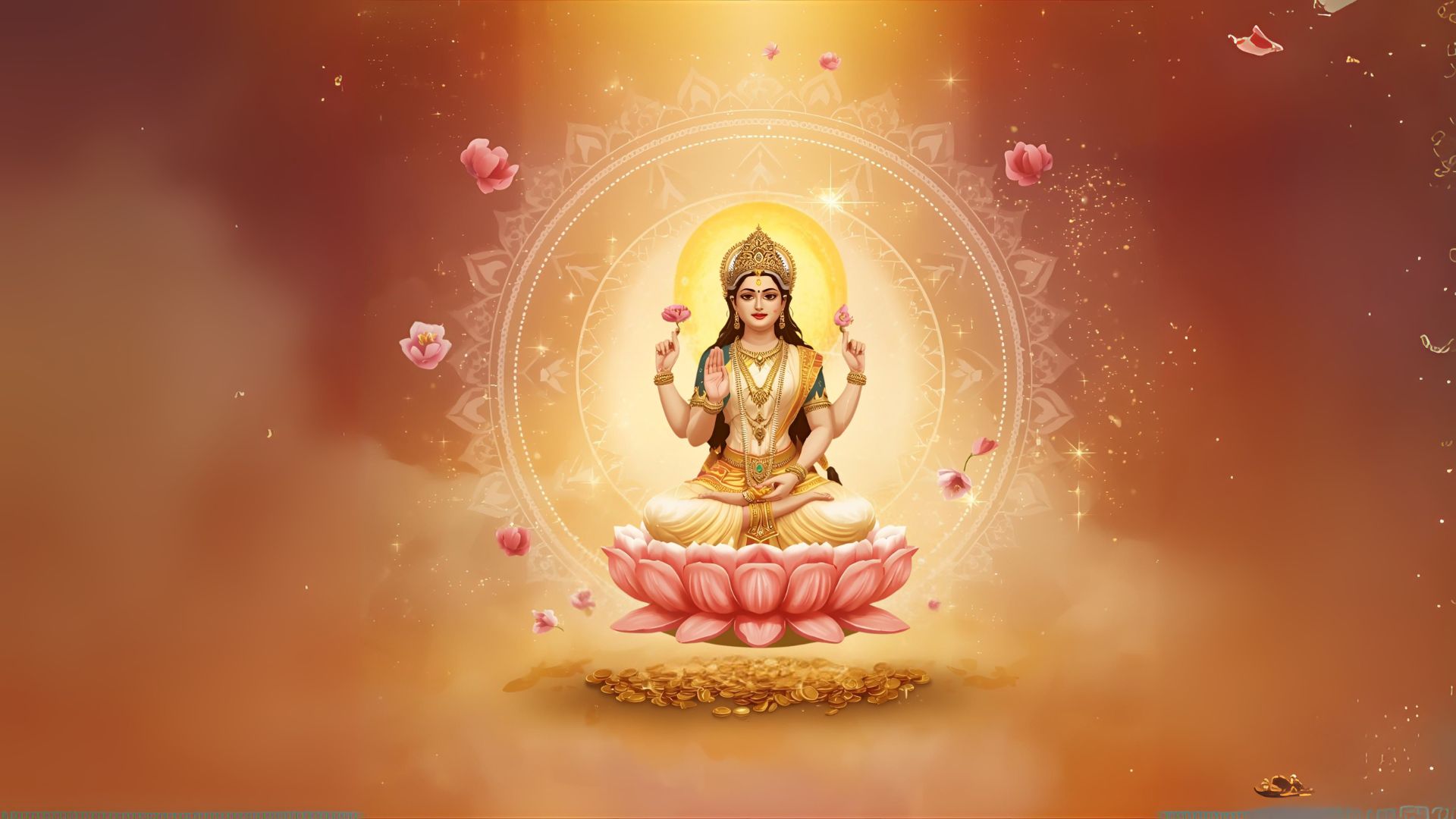 Goddess Lakshmi symbolizing wealth as divine grace and sacred abundance
